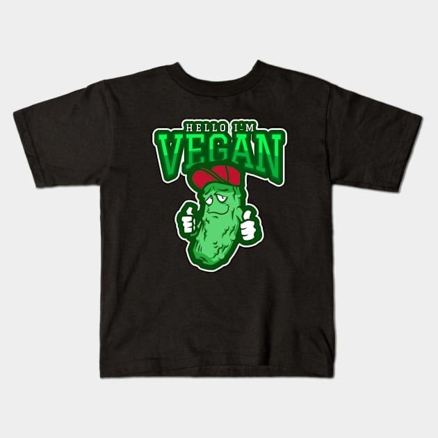 Hello I'm Vegan Kids T-Shirt by poc98